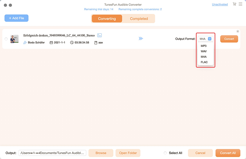 Choose The Output Format And Output Folder