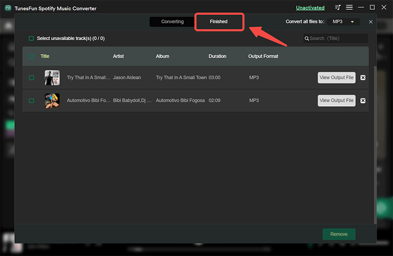 Finish The Process Of Converting Spotify Songs