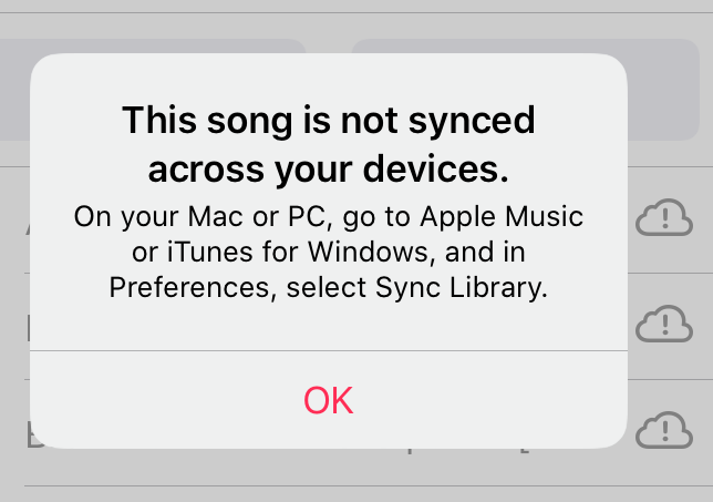 Apple 음악이 동기화되지 않음