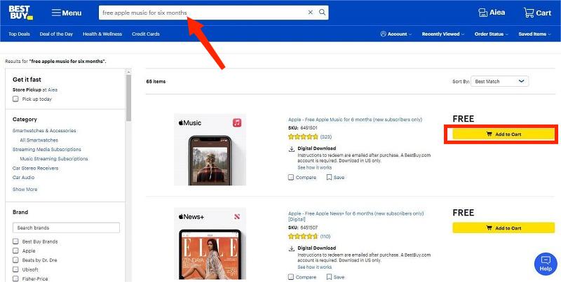 Free Apple Music Via Best Buy