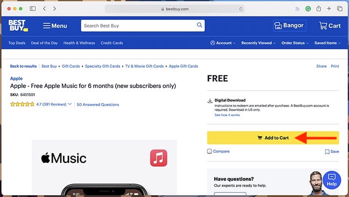 Obtener Apple Music gratis con Best Buy