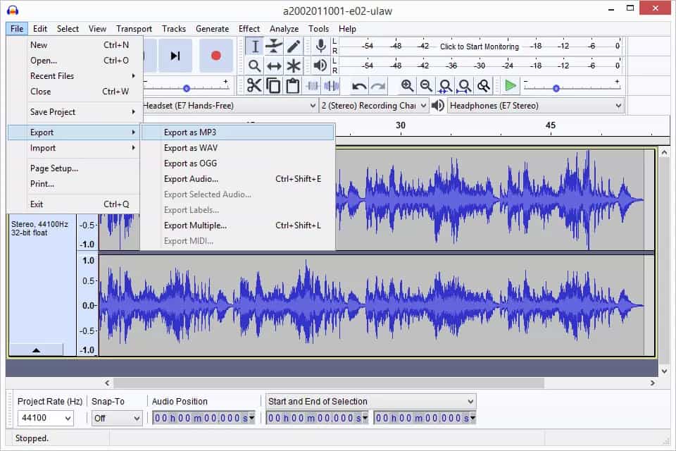 Screen Record Apple Music by Audacity