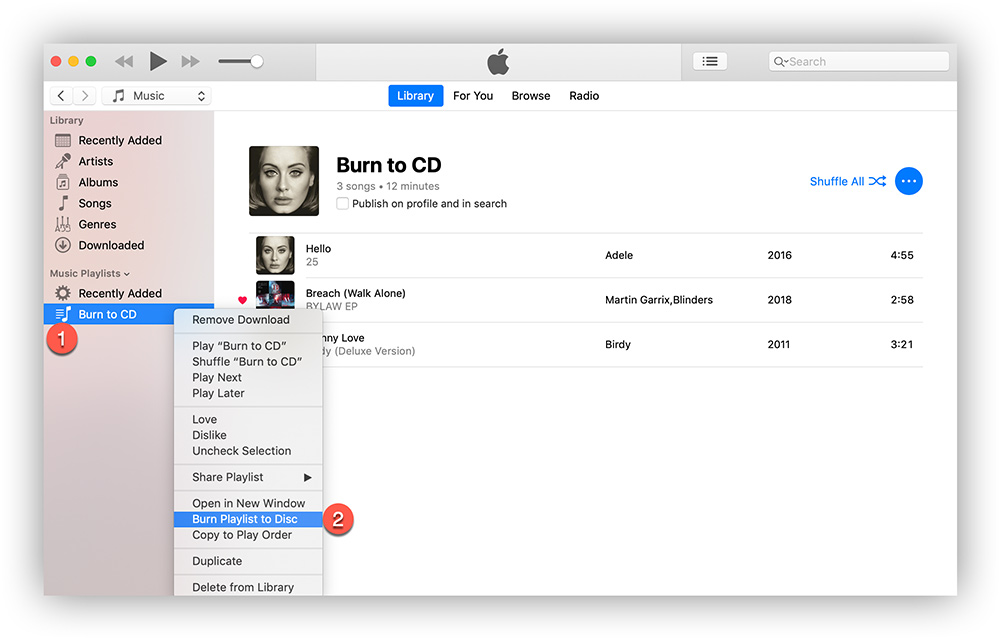  Burn a CD on iTunes