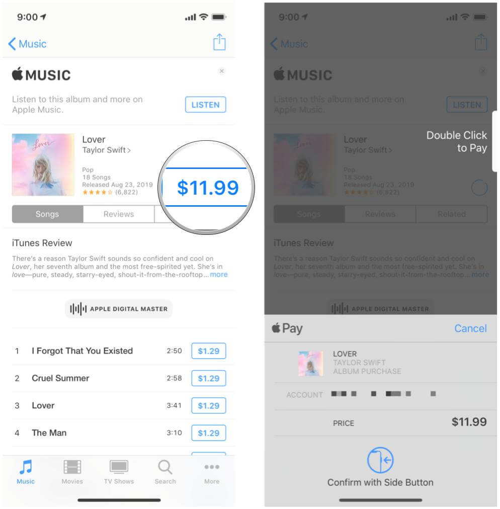 Купить песни iTunes с помощью iPhone