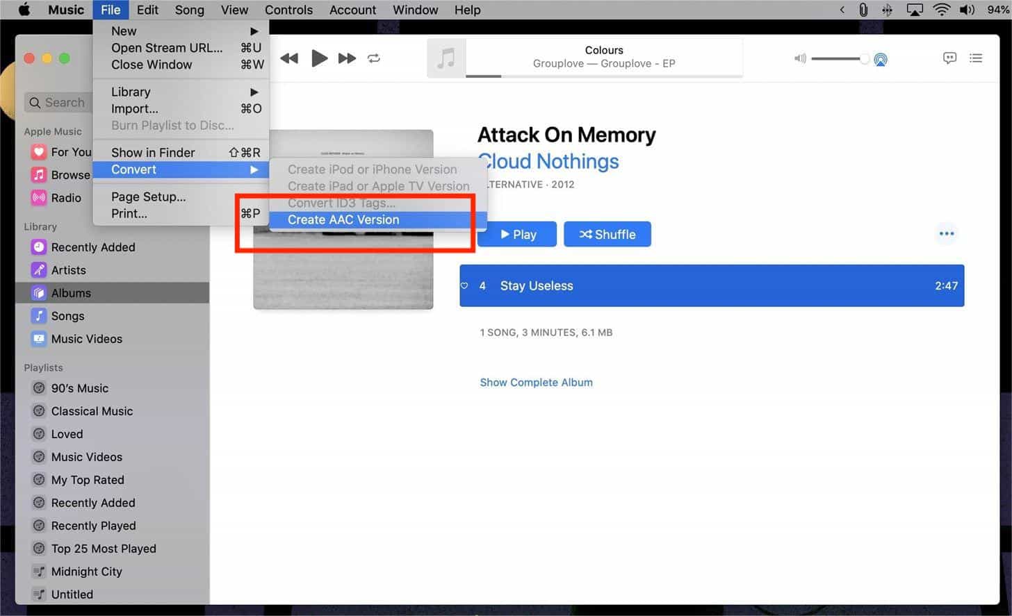 Create AAC Version