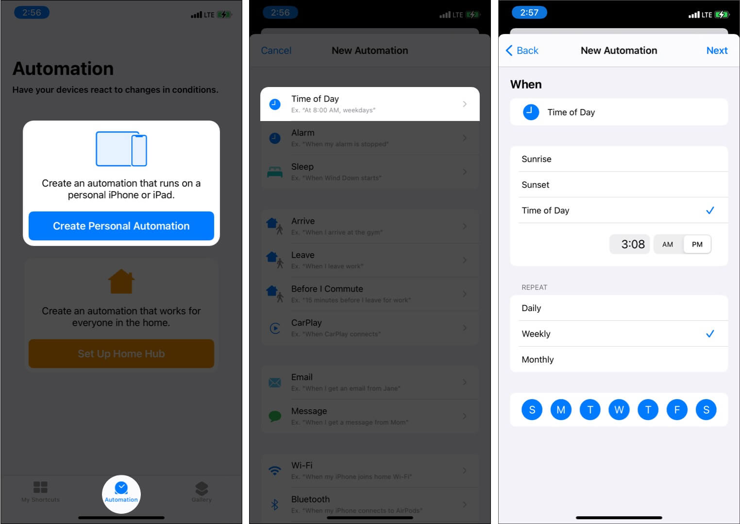 Create Personal Automation
