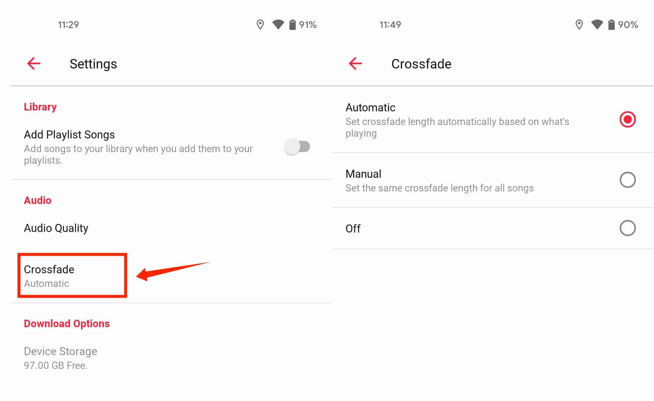 Crossfading Songs On Android