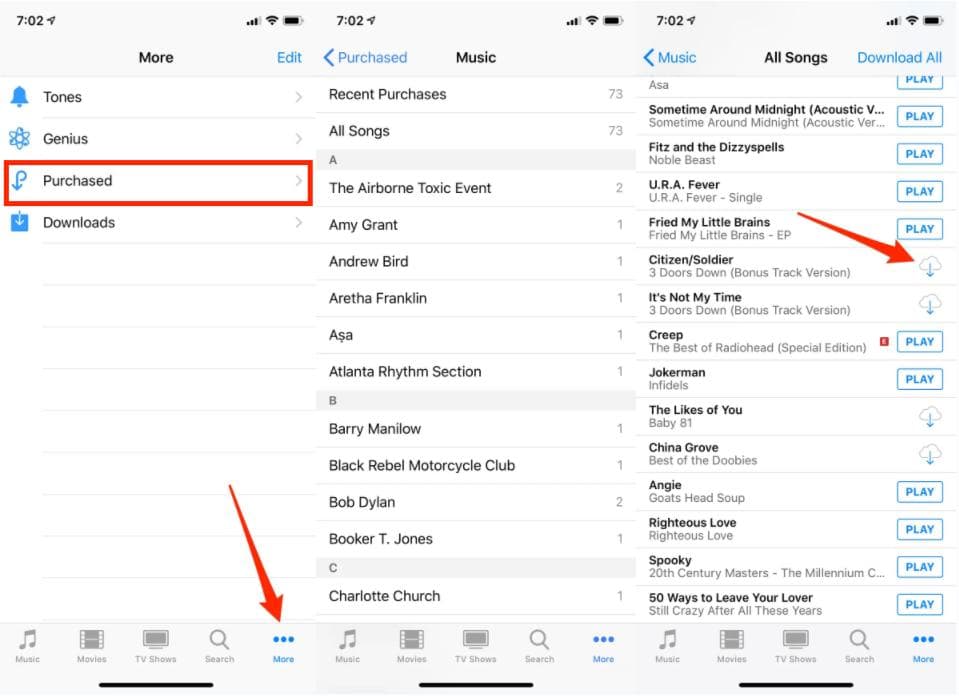 Скачать купленную музыку iTunes