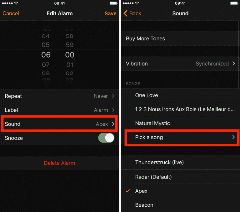 Pick A Song As An Alarm On iPhone
