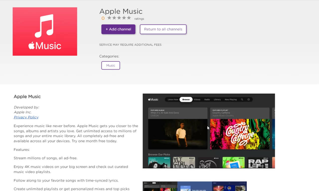 Apple Music チャンネルを追加