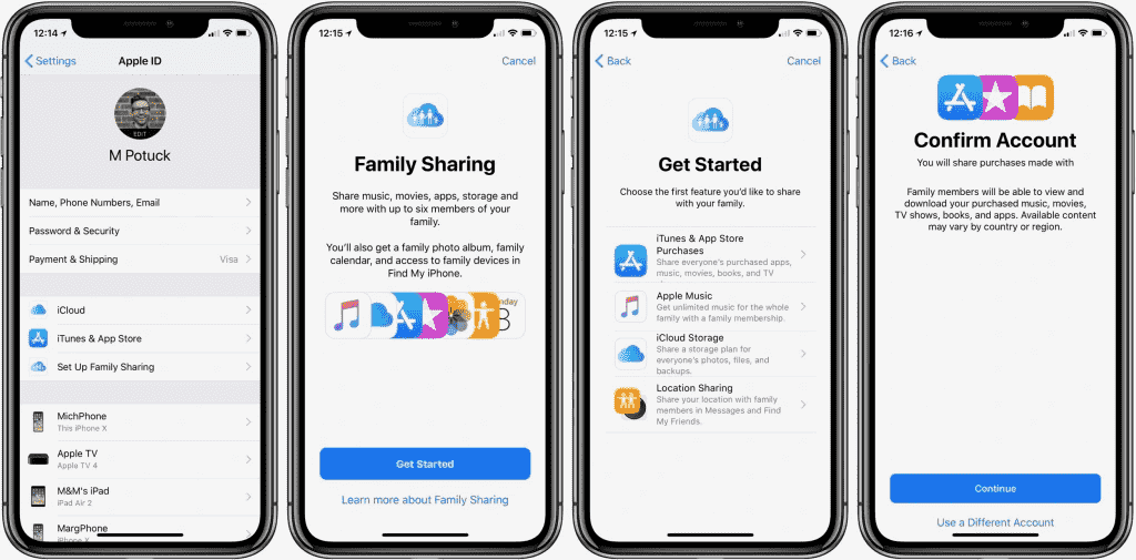 Configurando o Compartilhamento Familiar no iPhone
