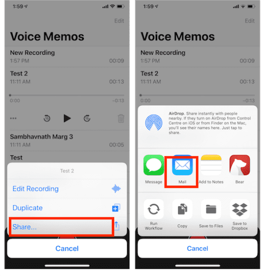 Using Voice Memos App