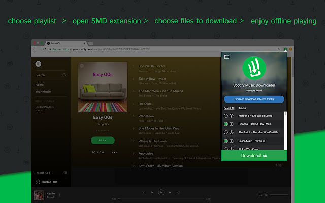 A Spotify Расширение для Chrome Spotify Загрузчик музыки Deezer