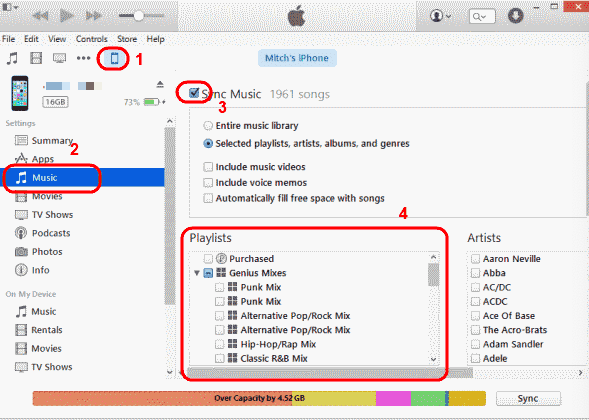Sync iTunes Playlist To iPhone