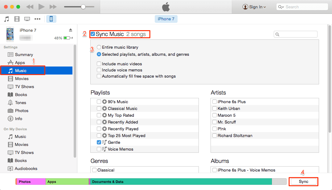 Sync Music From Mac/ PC To iPhone With iTunes