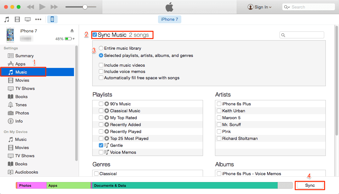 Synchronisieren Sie Musik von Mac/PC auf iPhone mit iTunes