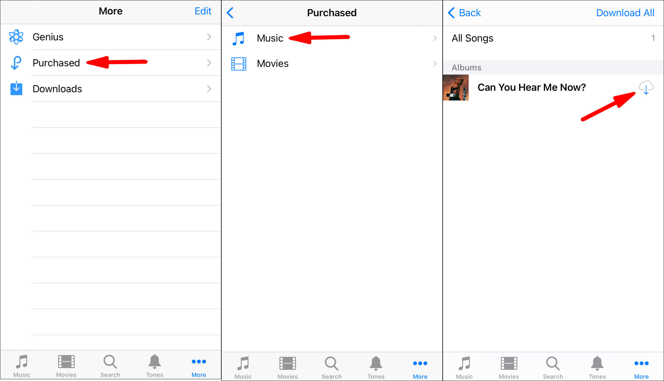 Download Purchased Music From iTunes On iOS