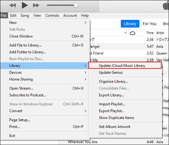 Update iCloud Music Library