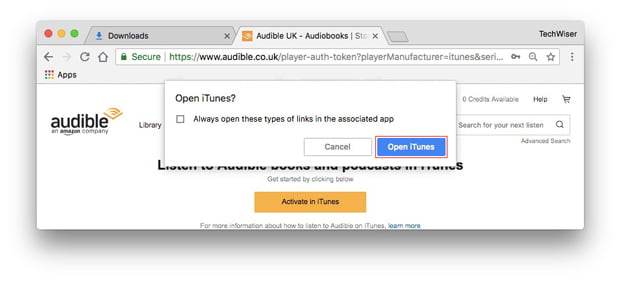 Audible Activate In iTunes