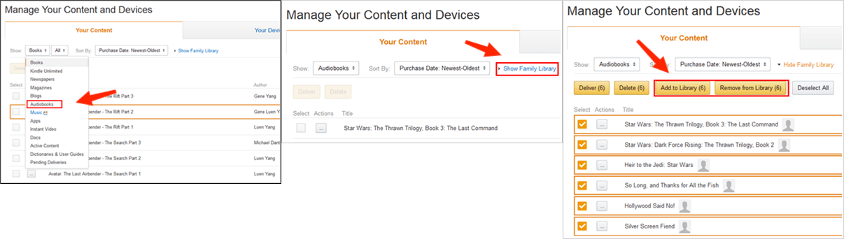 Start Sending Audible Audiobooks