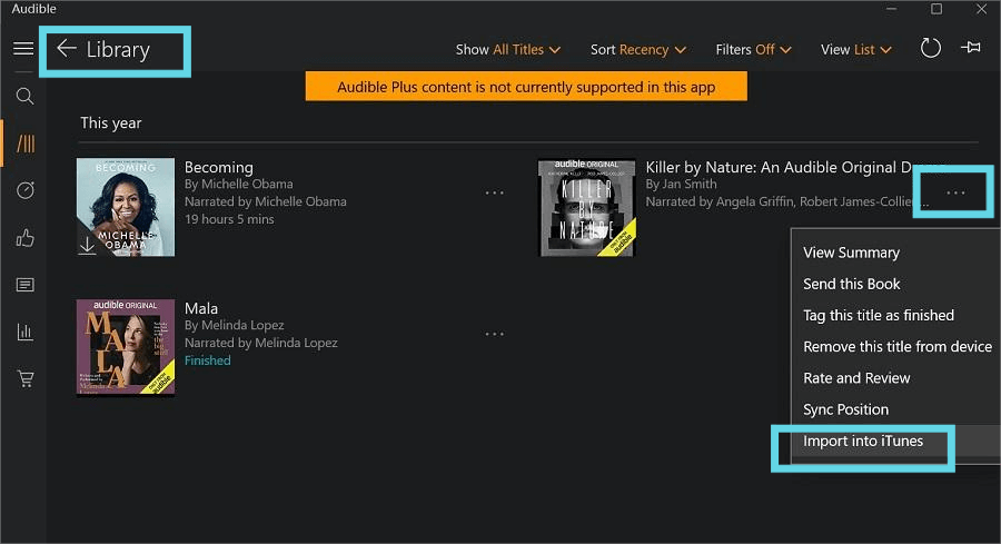 Use The Audiobooks From Audible Application Windows PC