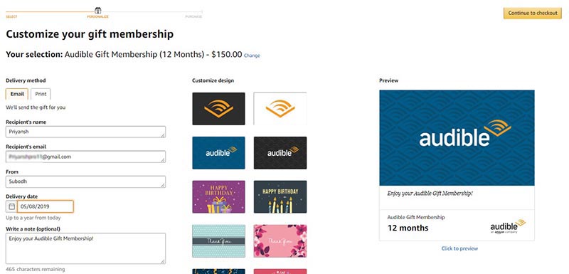 Customize The Gift Card