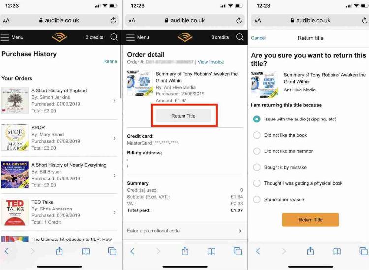 Return Audible Book On Phone