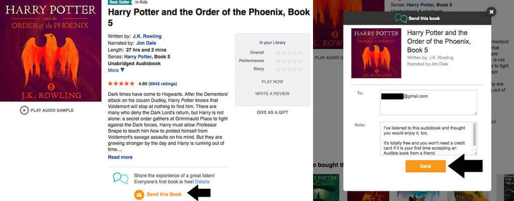 Sharing Audible Books Using The Audible Website