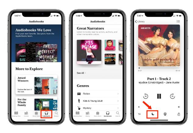 Setting Apple Book Sleep Timer