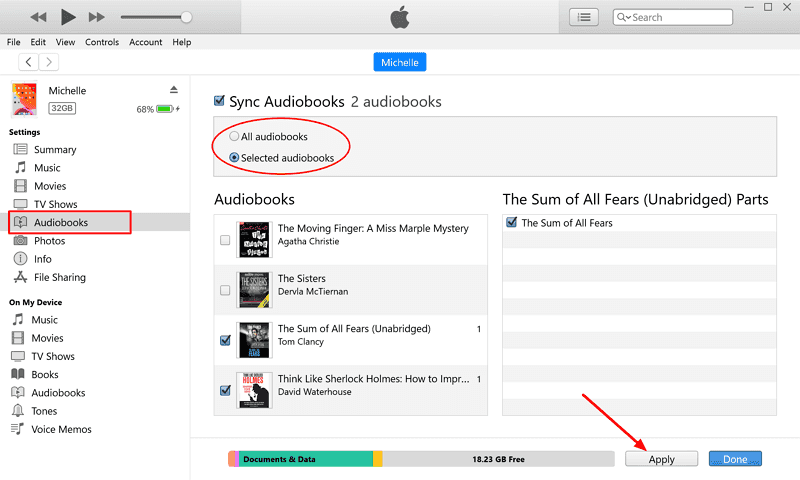 Sync Audiobooks In iTunes 