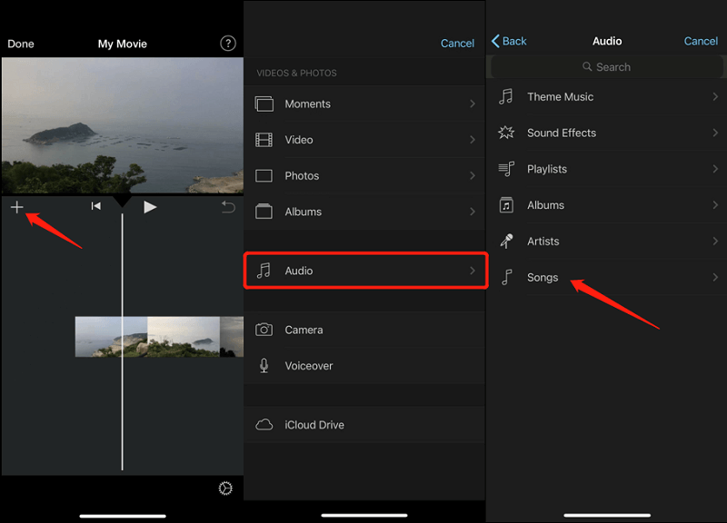 Dodaj Spotify Muzyka do iMovie na iPhonie