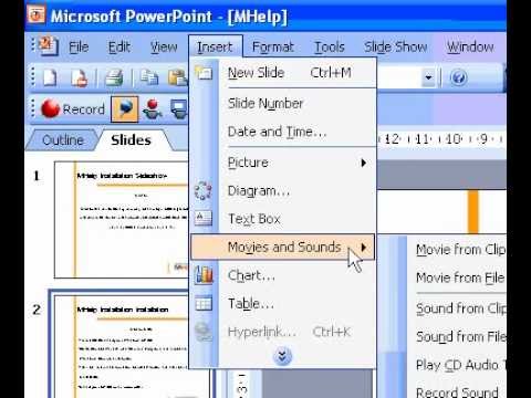 Hinzufügen von Musik zu PowerPoint 2003