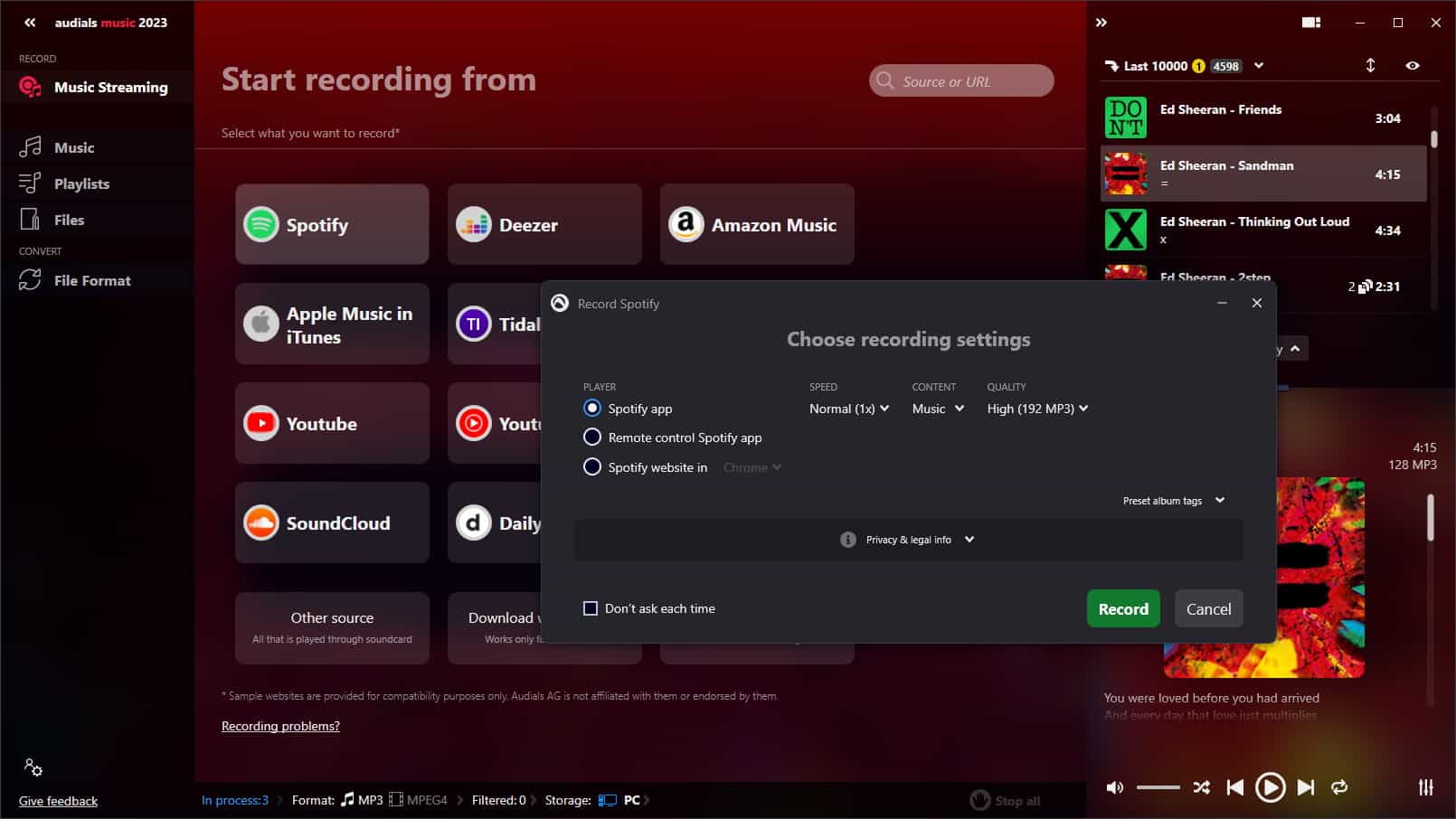 Spotify To MP3 Recorder Audials Music