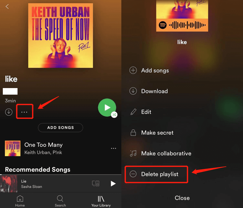 Remove Spotify Playlist On Mobile
