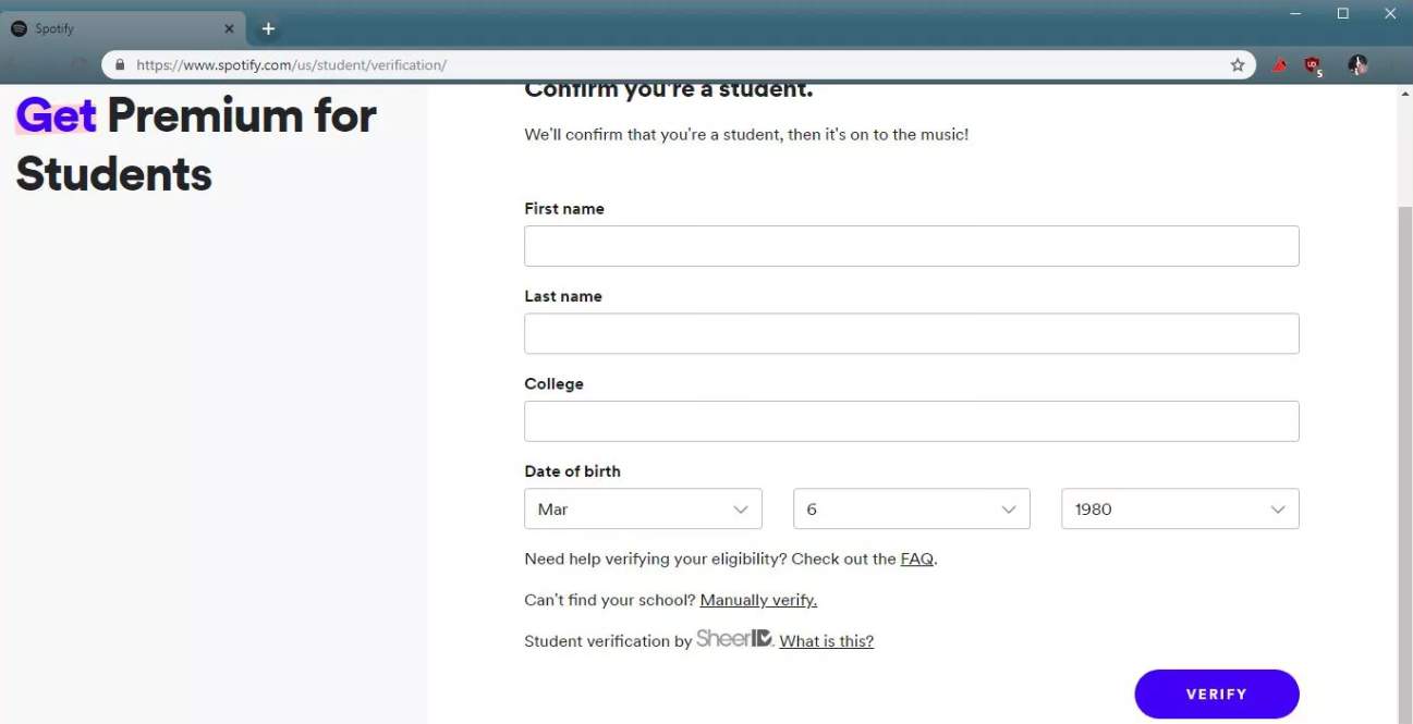 Verify Spotify Student To Get Premium
