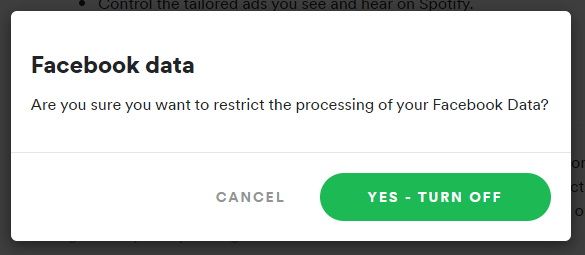 Spotify Disconnettiti da Facebook