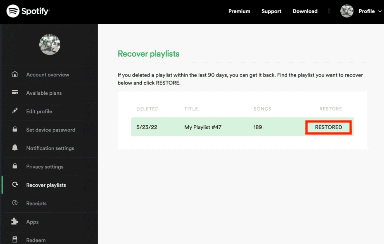 See The Restore Button