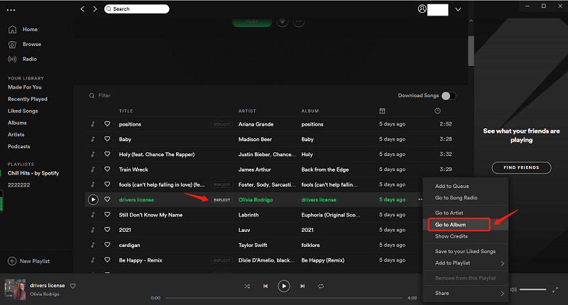 Spotify Blokuj wyraźną piosenkę na laptopie