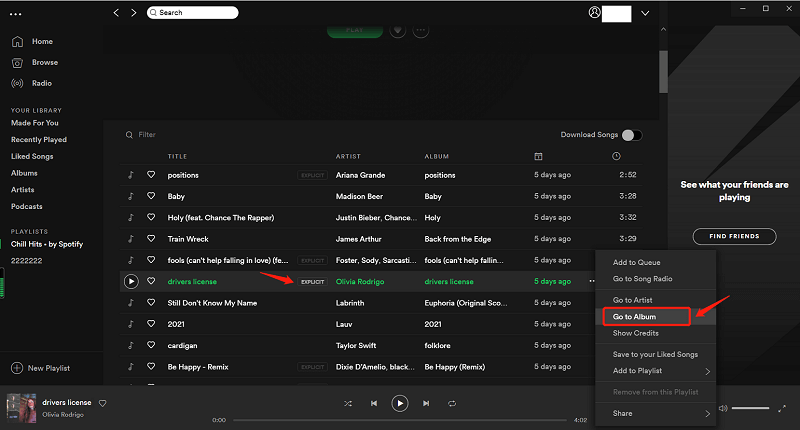 Spotify Blocca la canzone esplicita sul laptop