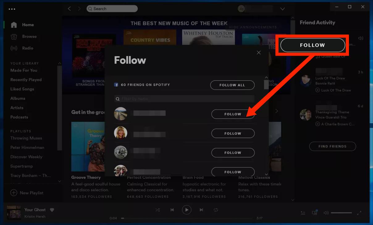 Śledź znajomego na Spotify
