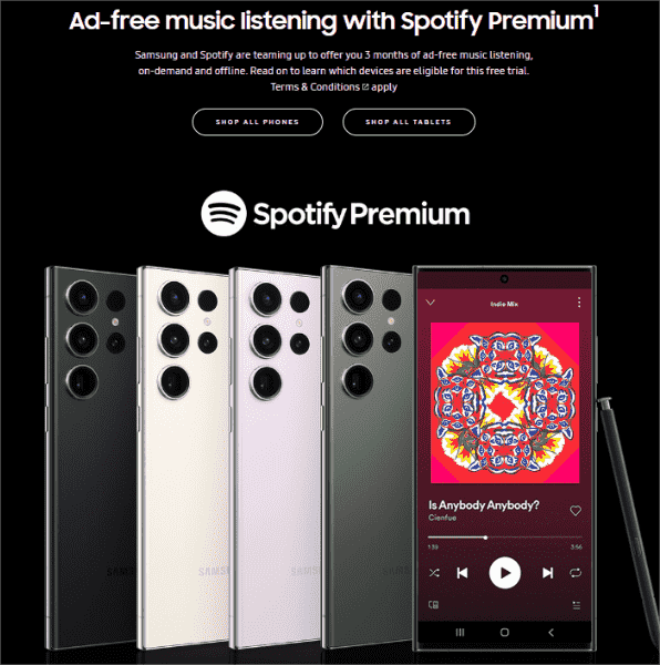 Free Spotify Premium Samsung