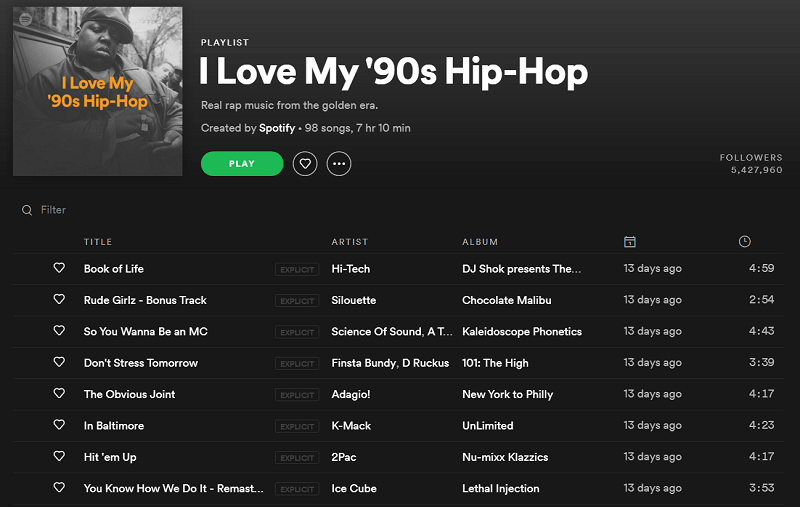 Best Spotify Workout Playlists I Love My '90s Hip-Hop