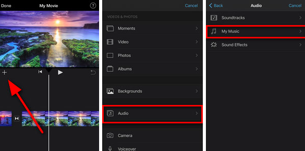 Importazione Spotify Musica su iMovie tramite iPhone