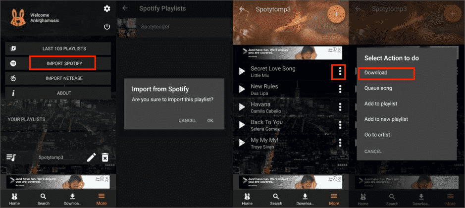 Import Spotify Playlists To Fildo