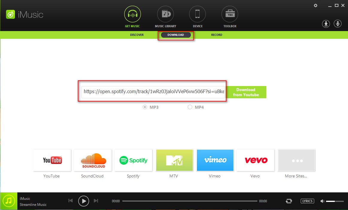 Spotify A MP3 Downloader iMusic