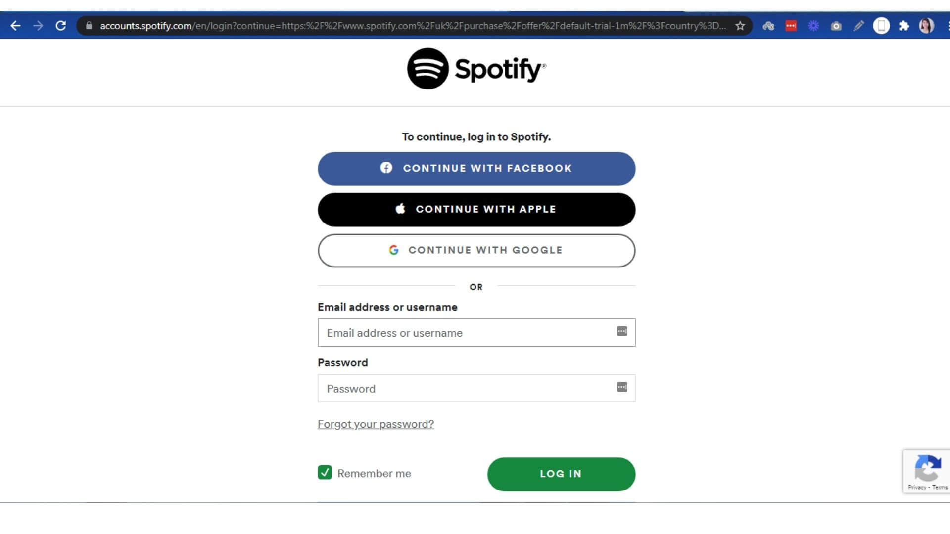 Войдите в свой Spotify Учетная запись