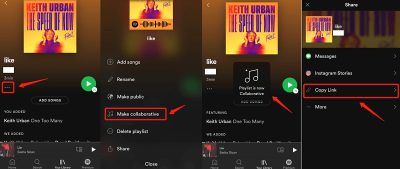 Create Collaborative Playlist on Spotify from Phone
