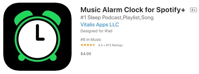 Установить Spotify В качестве будильника на iPhone с помощью музыкального будильника
