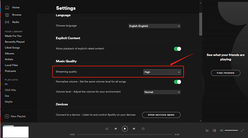 Set Streaming Quality On Spotify 