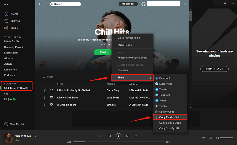 Share A Spotify Playlist On Desktop